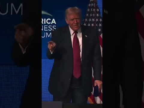 Watch Trump break into YMCA dance at the America Business Forum Miami #shorts
