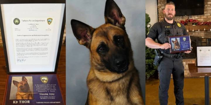 Retirement ceremony held for Tarboro Police K9 Thor