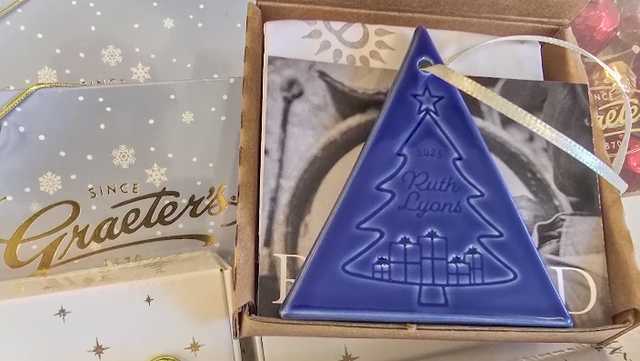 Ruth Lyons Children's Fund ornament on sale at select Graeter's locations