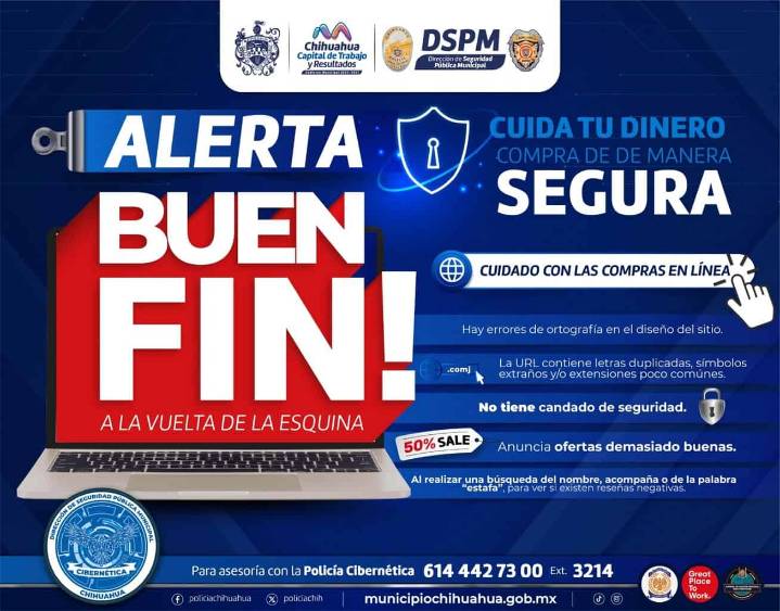 Evita fraudes en tus compras en línea este Buen Fin, Policía Municipal emite recomendaciones