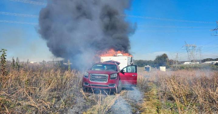 SUV and camper destroyed in fire near Igou Ferry Road; no injuries reported