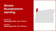 Update: Damaging winds predicted with thunderstorms to hit Clatsop and Tillamook counties Wednesday