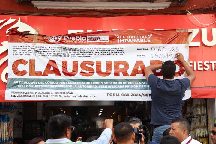 Ayuntamiento de Puebla mantiene clausuras en el Centro Histórico y descarta arbitrariedades en operativos