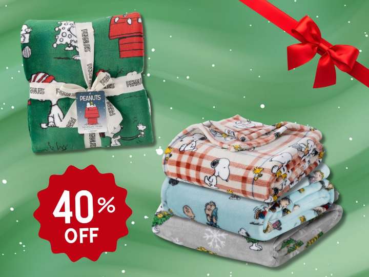 Save on Snoopy designs from Berkshire Blankets in time for the holidays