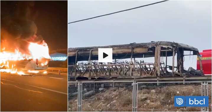 Bus se incendió en pleno desplazamiento por la Ruta 5 Sur en la RM