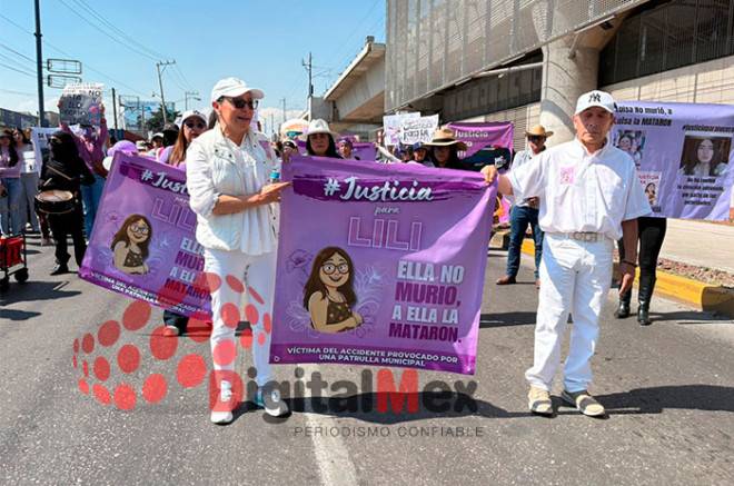 Familiares y colectivos marchan en Toluca; exigen justicia por Lili, atropellada por patrulla