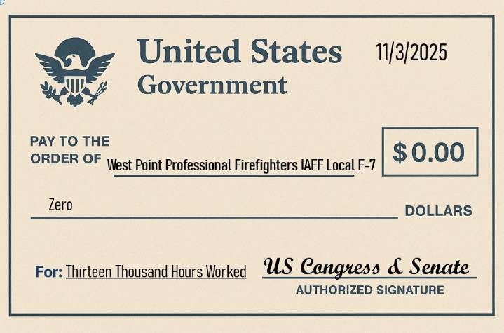 West Point firefighters on the job without pay for over month