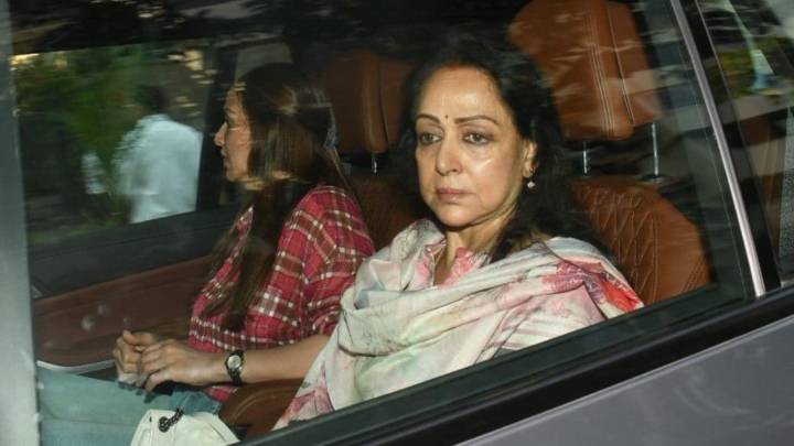 Hema Malini Looks Devastated, Makes First Appearance After Dismissing Dharmendra's Death Rumours
