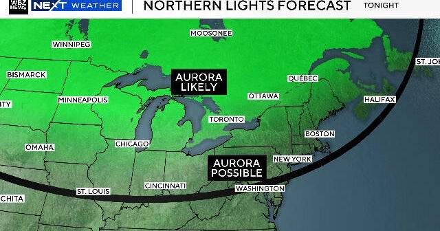 Northern lights could be visible in Massachusetts tonight, forecast map shows