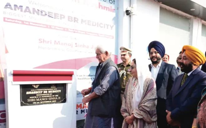 LG Manoj Sinha inaugurates 200-bed Amandeep BR Medicity in Srinagar