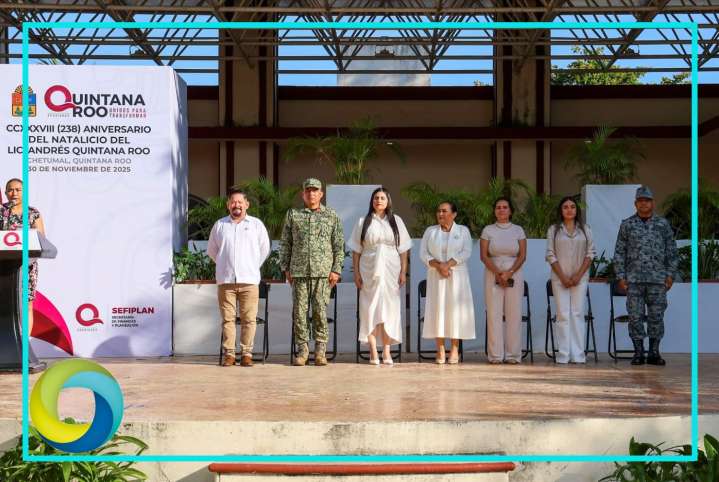 Conmemoran en Chetumal el 238 aniversario del natalicio de Andrés Quintana Roo