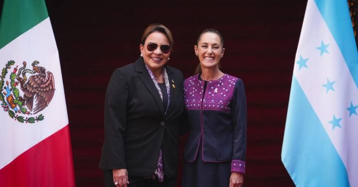 Recibe Sheinbaum a Xiomara Castro en Palacio Nacional