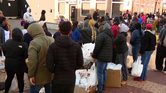 Small pantries and rolling turkey caravans show holiday spirit across Mass.