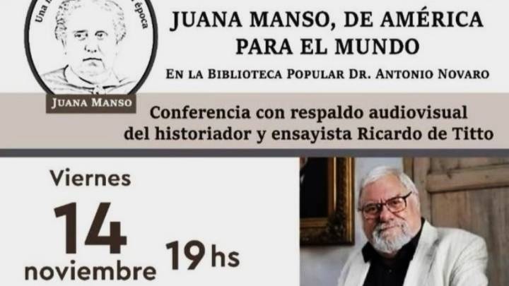 Conferencia sobre Juana Manso en la Biblioteca Popular Dr. Antonio Novaro