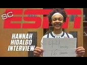 Hannah Hidalgo reacts to RECORD-SETTING 44 PTS & 16 STL performance vs. Akron