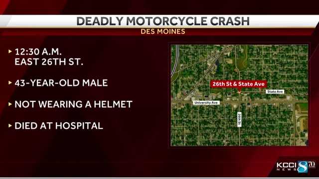 Deadly motorcycle crash: Police say a man died early Saturday morning in east