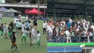 Batalla campal en la final Sub-13 entre Nacional y Estudiantil: pelea en la cancha y tribuna