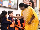 President Murmu interacts with students on Children’s Day