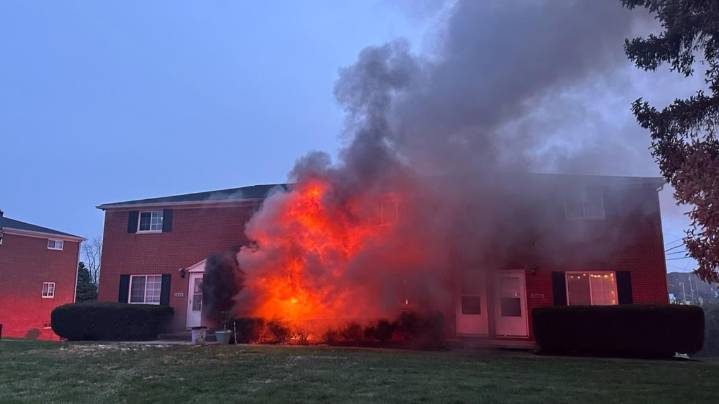 Firefighters battle apartment fire in North Canton