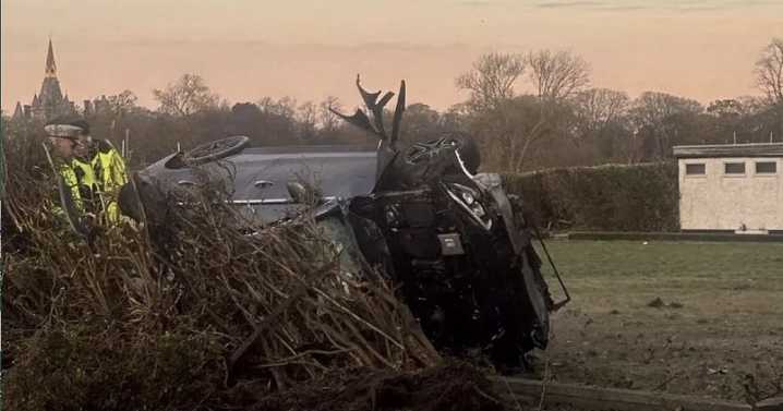 Man charged after car flips onto roof in horror Edinburgh crash