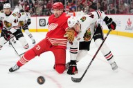 Blackhawks’ power surge sends Red Wings to third loss in a row