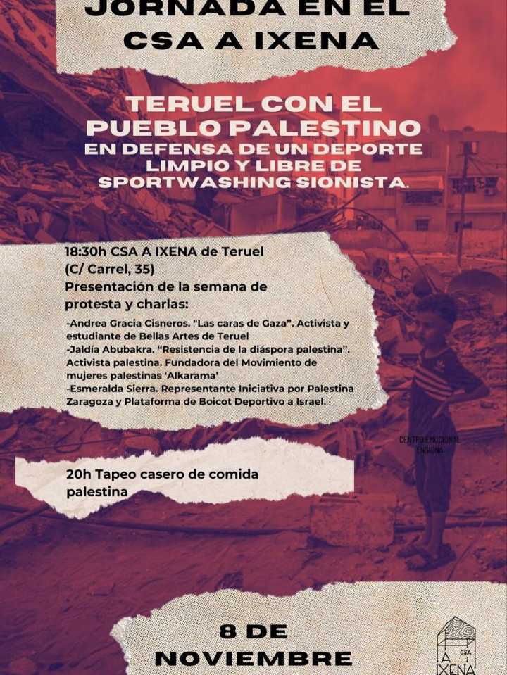 Protestas con motivo de la presencia en Teruel del Maccabi de Tel Aviv israelí