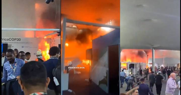 Las dramáticas imágenes que deja voraz incendio en la COP30 en Brasil