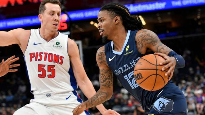 Pistons build halftime lead, withstand rally in Morant's Grizzlies return