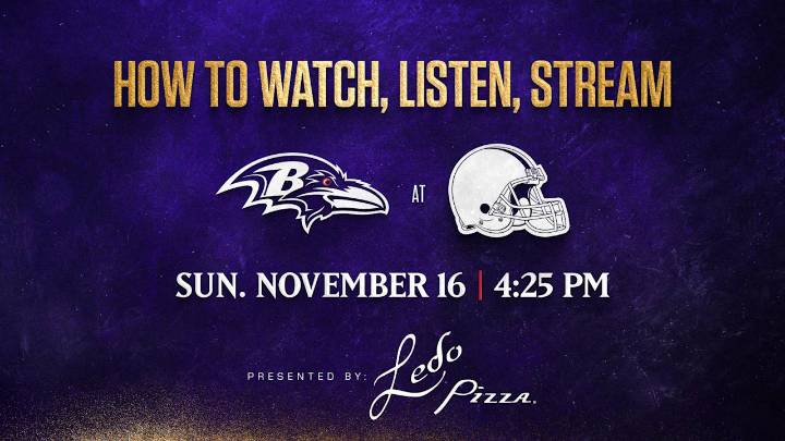 How to Watch, Listen, Live Stream Ravens vs. Browns, Week 11