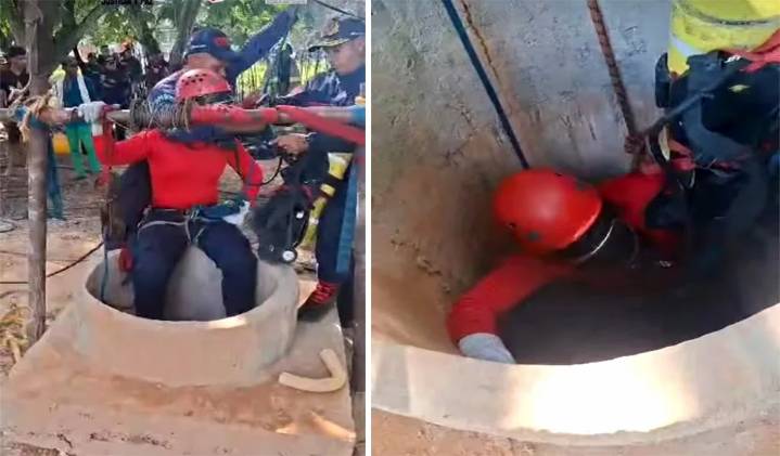 ¡Horror en Maracaibo! Bomberos recuperan un cadáver de un pozo artesanal en La Retirada.