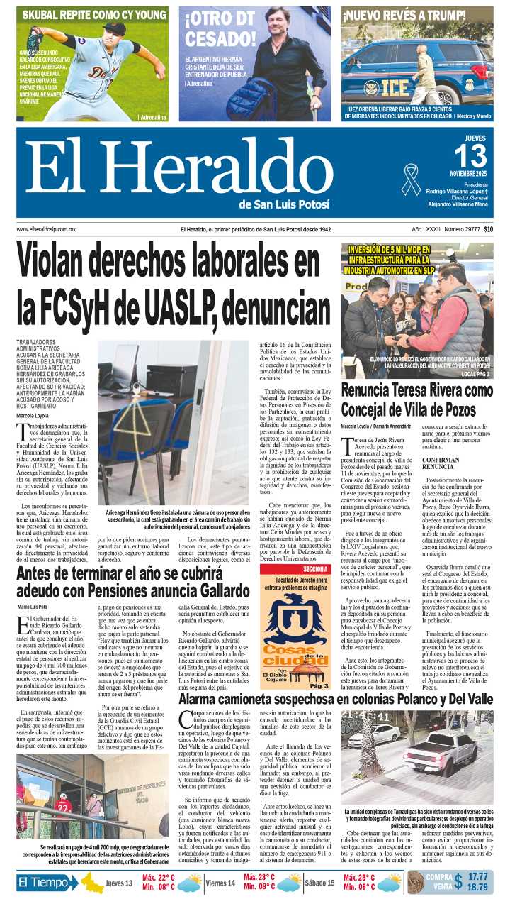 Edición impresa 13 de noviembre de 2025