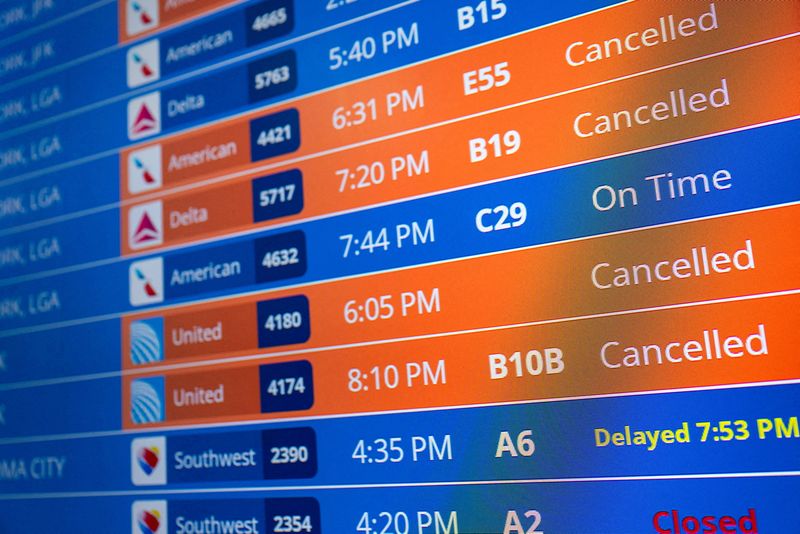 Trump threatens air traffic controllers who fail to return to work as flight cancellations jump