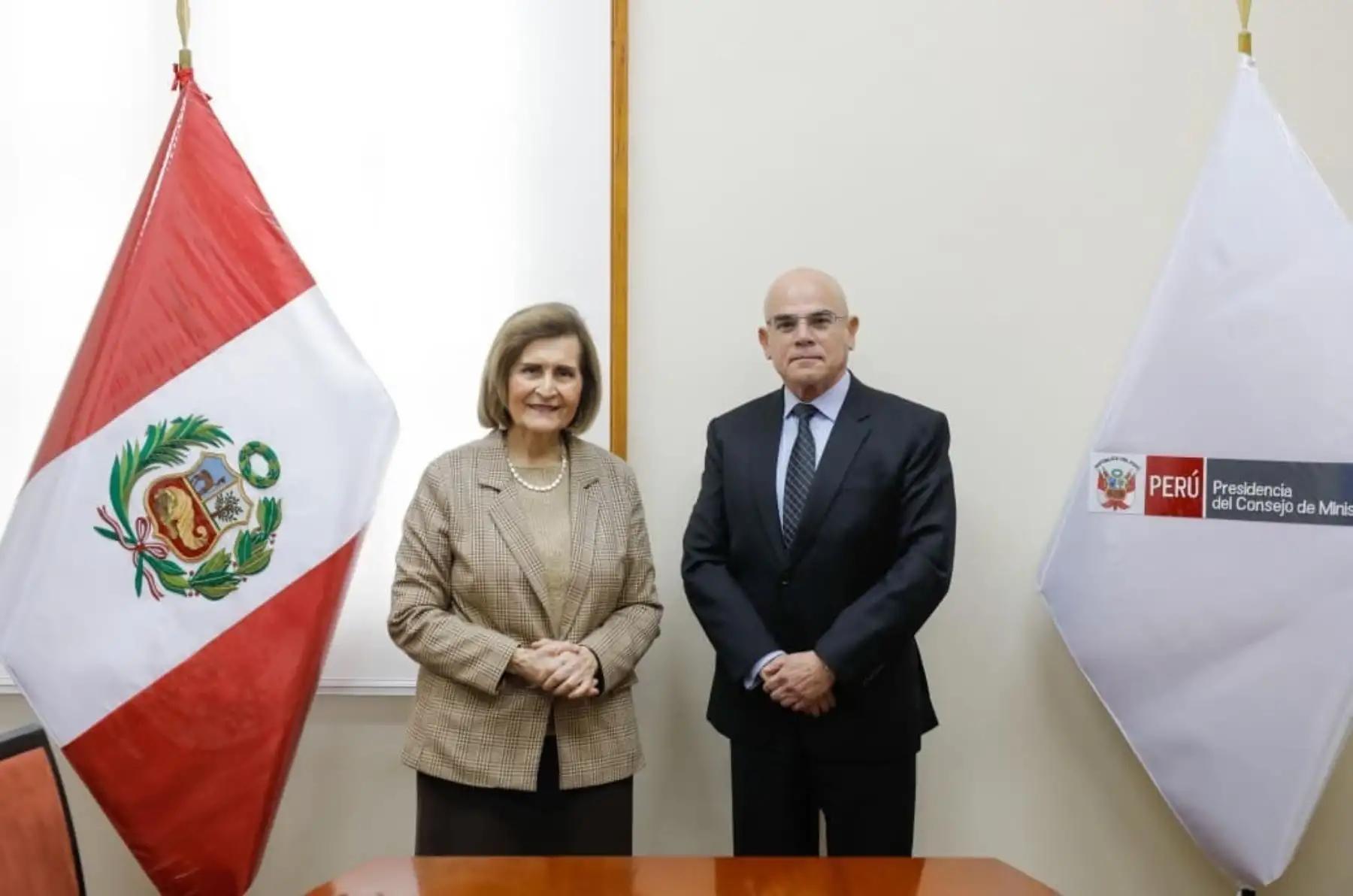 Jefe del Gabinete se reunió con la presidenta del Tribunal Constitucional