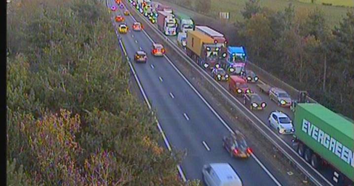 Live updates as lane closure on Orwell Bridge causes delays