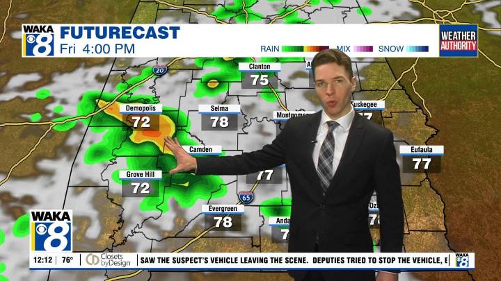 Sunny, warm Thursday; Some storms Friday, a few may be strong