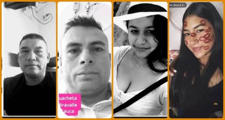 Los rostros de las cuatro víctimas de la masacre en Corinto, Cauca
