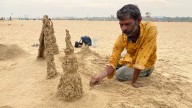 The sand sculptor of Marina Beach who greets the dawn