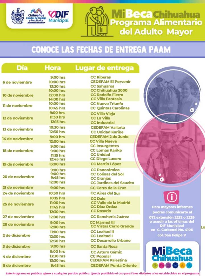 Conoce donde acudir por tu apoyo PAAM del 6 de noviembre al 5 de diciembre