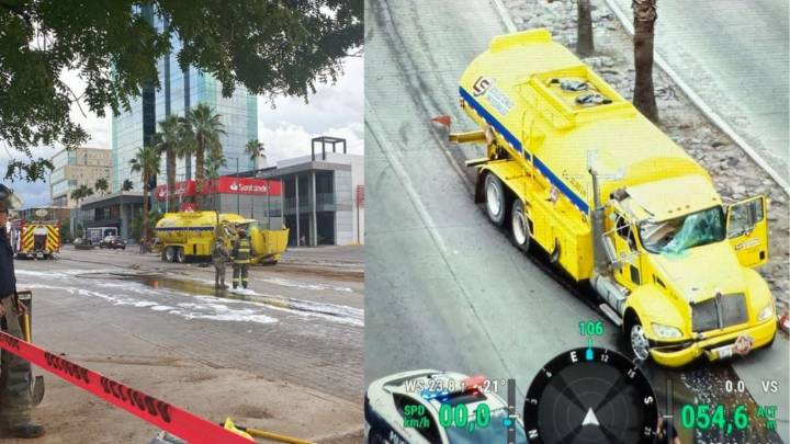 Roba pipa de combustible en Hermosillo; es detenido tras persecución y choques