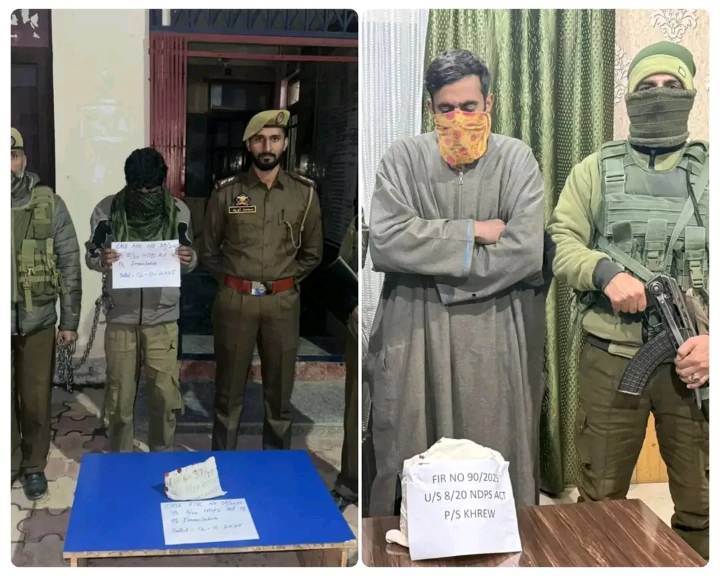Two drug peddlers arrested in South Kashmir