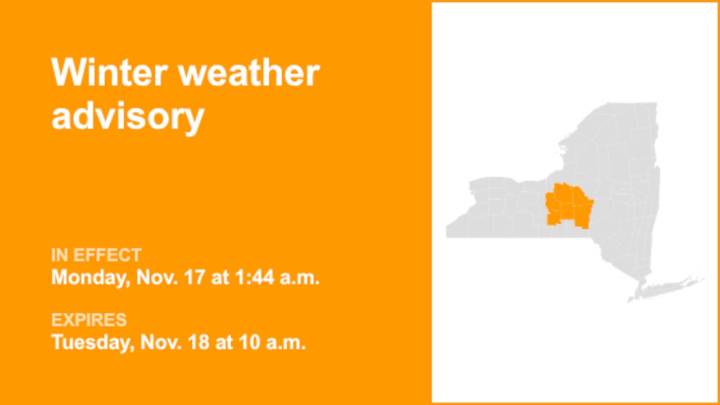 NY weather: Winter weather advisory issued for New York until Tuesday morning