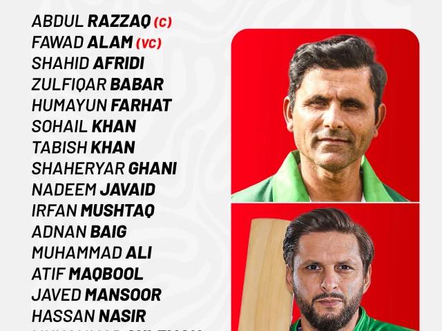 Abdul Razzaq leads Pakistan Over-40s team featuring Shahid Afridi
