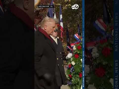 Trump participates in wreath laying ceremony at Arlington National Cemetery