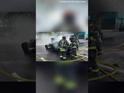 Good Samaritans rescue elderly man from burning car in Clearwater