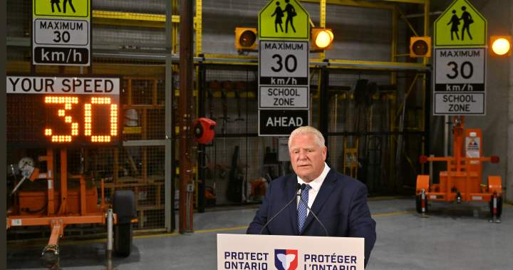 Ford government says it will cover cost of installing oversized school zone signs