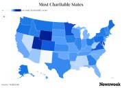Map shows 'most charitable states’ in US