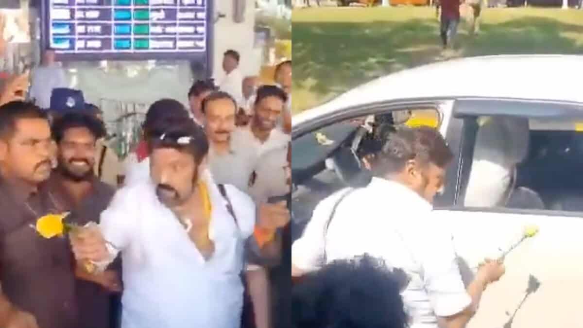 Chaos at Vizag airport: Balakrishna scolds fan, video goes viral
