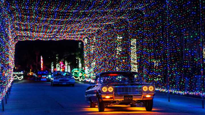 Scenes from the 2025 Magic of Lights drive thru at the Empire Polo Club in Indio
