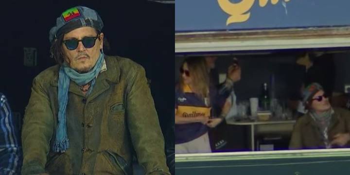 Johnny Depp asistió al partido de Boca en La Bombonera junto a Vero Lozano y Corcho Rodríguez: el video