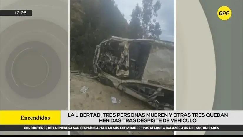 La Libertad: tres muertos y tres heridos dejó despiste de vehículo que se dirigía a Llacuabamba